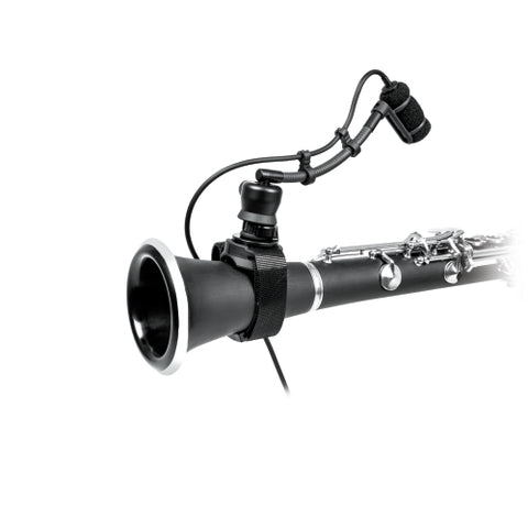 Audio Technica ATM350W, Cardioid condenser instrument microphone with universal clip-on mounting system, 5