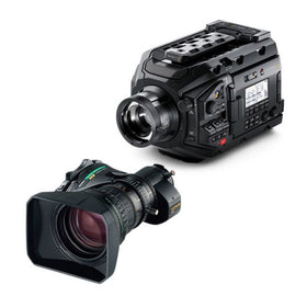 Blackmagic Design BMD-USRABroadcast-XA20sX8.5BERM-kit URSA Broadcast Camera & Fujinon 5BERM-K3 MS-01 Semi Servo Rear Control Accessory Kit quarter left