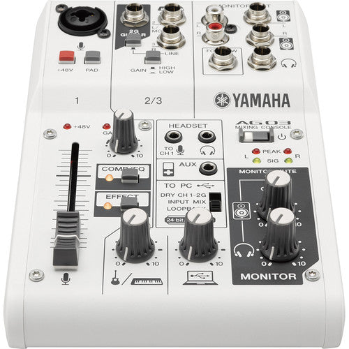 Yamaha AG03 3 Channel Mixer USB Audio Interface for Podcast