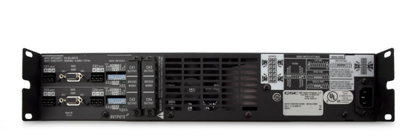 QSC CX254 4 channels, 170 watts/ch at 8Ω, 250 watts/ch at 4Ω, 450 watt