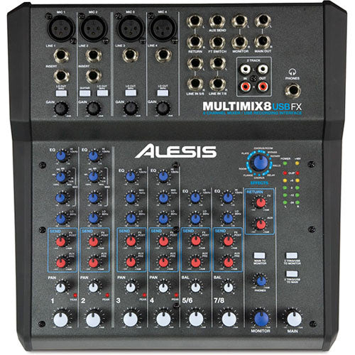 未使用 ALESIS MultiMixUSB 2.0 live lite付属 Alesis MultiMix 8 USB FX 8-channel USB desktop mixer with 4-XLR inputs