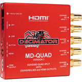Decimator MD-QUAD v3: 3G/HD/SD-SDI Quad Split Multi-Viewer top view side view