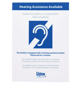 Listen Technologies	LA-303 Multi-Lingual Assistive Listening Notification Sign