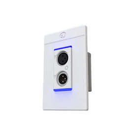Symetrix xIO XLR 1x1, White, US Dante I/O endpoint, 1 mic/line in, 1 line out, 1x1 Dante, PoE, Decora single-gang US version, white