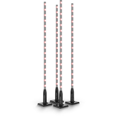 Chauvet Freedom Stick X4 Battery-Powered RGB LED Tube Kit with Stands & Case (4-Pack)