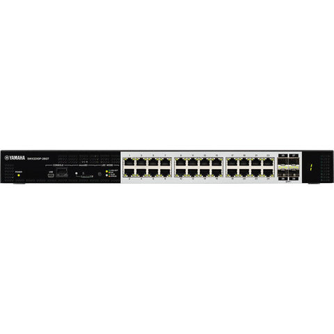 Yamaha SWX2310P-28GT, 24-Port L2 370w PoE Network Switch with 24 PoE ports 4 SFP+ with 10G uplink; 1RU