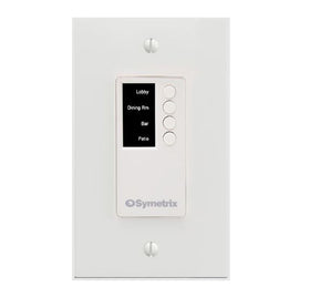 Symetrix W2, White, US Standard IP remote with four buttons and OLED display, PoE, Decora single-gang US version, white