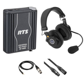 Telex RTS BP4000A4M Single-Channel Portable Beltpack Communications Kit with Dual-Sided Headset