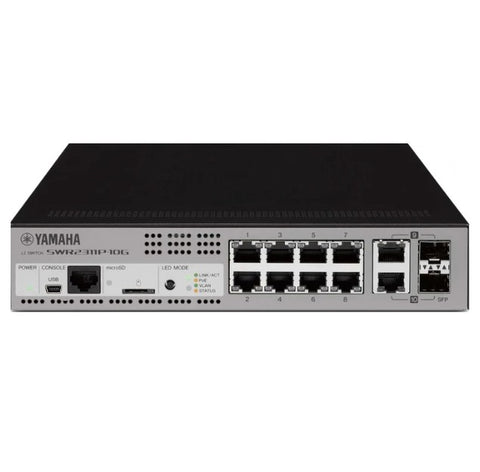 Yamaha SWR2311P-10G, 10-Port L2 240W PoE Network Switch with 8 PoE ports