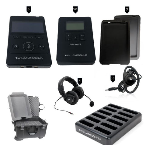 Williams Sound DWS INT 5 400 ALK 50-Person Portable Digi-Wave Interpretation System