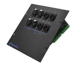 Symetrix xIO Stage 4x4 Dante I/O endpoint, 4 mic/line in, 4 line out, 4x4 Dante, PoE, 8"x8"x4" NEMA