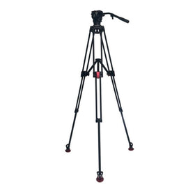 OZEN OZEN-OZ-5EZHD AGILE 5 (Mini E-Z LOAD) 75mm fluid head w/extending pan bar + EZ-75HD 2-stage carbon-fiber tripod w/single flip-type brake lever per leg, carry-handle, CONTENDER heavy-duty mid-level spreader, & deep-tread rubber feet + softcase