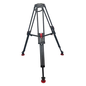 OZEN OZEN-EZ-75HD 2-stage heavy-duty carbon-fiber tripod with single flip-type brake lever per leg, carry handle, leg clip, CONTENDER heavy-duty mid-level spreader &amp; deep-tread rubber feet.