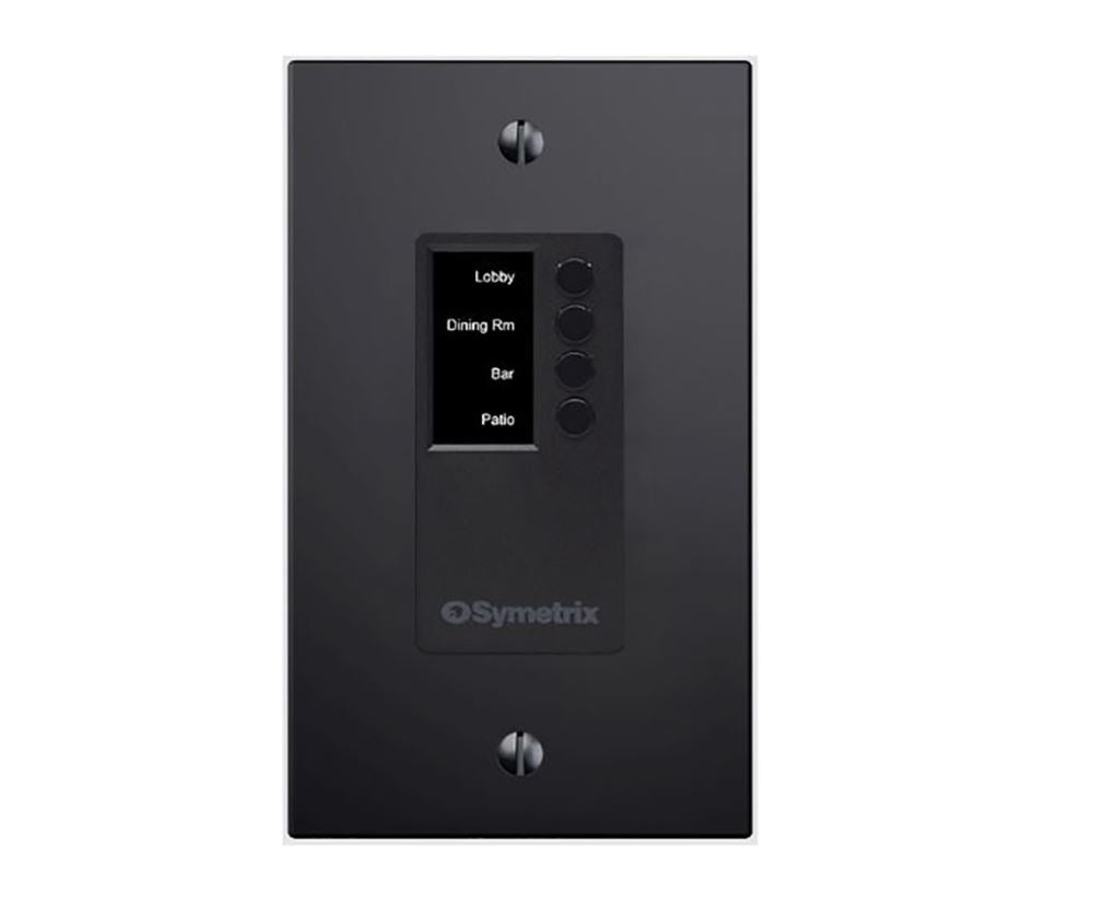 Symetrix W2, Black, US Standard IP remote with four buttons and OLED d