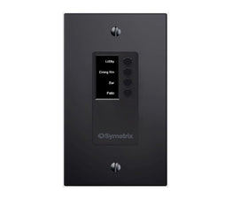 Symetrix W2, Black, US Standard IP remote with four buttons and OLED display, PoE, Decora single-gang US version, black