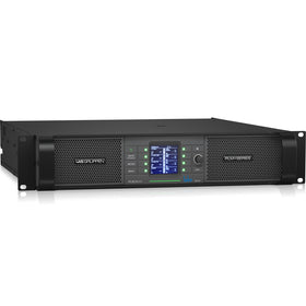 LAB GRUPPEN PLM 8K44 BP 8,000-Watt Amplifier with 4 Flexible Output Channels on Binding Post Connectors and Lake Digital Signal Processing and Digital Audio Networking for Touring Applications LEFT VIEW