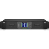 LAB GRUPPEN PLM 8K44 BP 8,000-Watt Amplifier with 4 Flexible Output Channels on Binding Post Connectors and Lake Digital Signal Processing and Digital Audio Networking for Touring Applications TOP FRONT VIEW