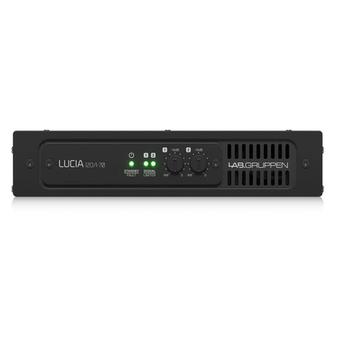 LAB GRUPPEN LUCIA 120/1-70_US1 Compact Mono 120W Amplifier for High-Impedance 70 V Installation Applications Front View