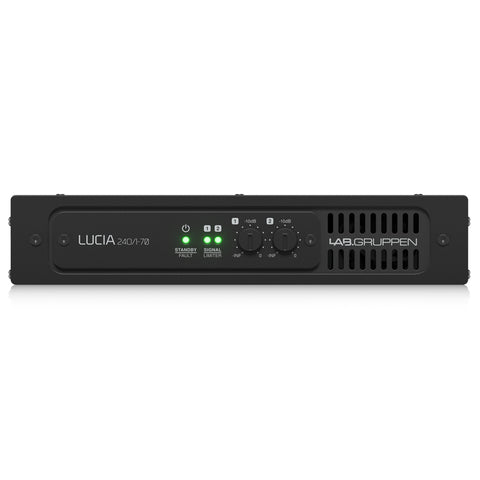 LAB GRUPPEN LUCIA 240/1-70_US1	Compact Mono 240W Amplifier for High-Impedance 70 V Installation Applications Front View