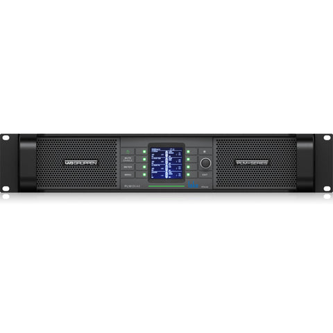 LAB GRUPPEN PLM 8K44 BP 8,000-Watt Amplifier with 4 Flexible Output Channels on Binding Post Connectors and Lake Digital Signal Processing and Digital Audio Networking for Touring Applications FRONT VIEW