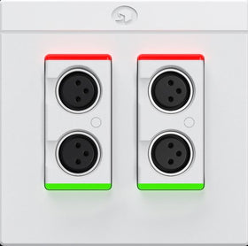 Symetrix xIn XLR 4, White, US Dante I/O endpoint, 4 mic/line in, 0x4 Dante, PoE, Decora double-gang US version, white
