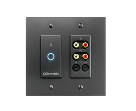 Symetrix xIO Bluetooth RCA-3.5, Black Dante I/O endpoint, Bluetooth media in, Bluetooth phone I/O, stereo RCA I/O, stereo 3.5mm I/O, 4x4 Dante, PoE, Decora double-gang, black
