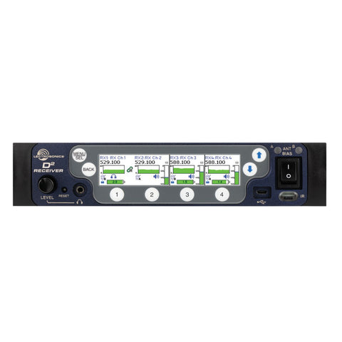 Lectrosonics DSQD, DIGITAL 4 CH RECEIVER W/DANTE, 1/2 RACK