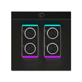 Symetrix xIn XLR 4, Black, US Dante I/O endpoint, 4 mic/line in, 0x4 Dante, PoE, Decora double-gang US version, black