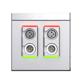 Symetrix xIO XLR 2x2, White, US Dante I/O endpoint, 2 mic/line in, 2 line out, 2x2 Dante, PoE, Decora double-gang US version, white