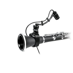 Audio Technica ATM350W, Cardioid condenser instrument microphone with universal clip-on mounting system, 5" gooseneck, AT8491W woodwind mount