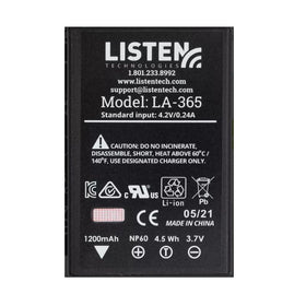 Listen Technologies	LA-365 Replacement Rechargeable Li-ion Battery