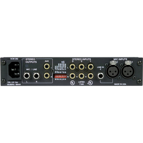 Shure SCM262 Stereo Mixer for use with 2 Microphones and 3 Stereo Sour