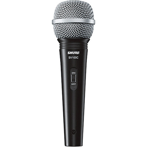 Shure SV100 Cardioid Dynamic Microphone, On-Off Switch, XLR-1/4" Cable, 1/4" Adapter, Window Packaging