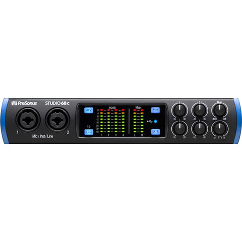 Presonus Studio 68c 6X6 USB-C / 24-bit/192kHz, w/4 Mic inputs, Studio One Artist