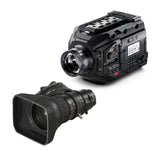 Blackmagic Design BMD-USRABroadcast-XA20sX8.5BRM-kit URSA Broadcast Camera & Fujinon 5BRM-K3 MS-01 Semi Servo Rear Control Accessory Kit quarter left