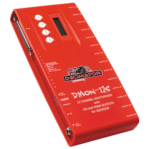 Decimator DMON-12S: 12 Channel Multi-Viewer w/ HDMI & SDI Outputs for 3G/HD/SD quarter left