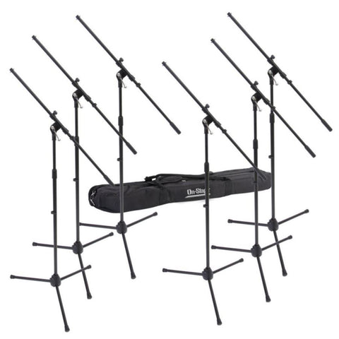 OnStage MSP7706 6 Euroboom Mic Stands w/ Bag