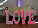 American DJ DÉCOR LOVE 45" In Tall White Love Letters w/RGB Heart Cut Outs