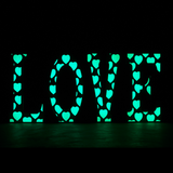 American DJ DÉCOR LOVE 45" In Tall White Love Letters w/RGB Heart Cut Outs