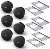 Bose FreeSpace DS 40F Contractor 6-Pack Speakers and Brackets, Ceiling Flush 6 DS 40F Loudspeakers and 6 Tile Bridges all set black