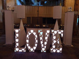 American DJ DÉCOR LOVE 45" In Tall White Love Letters w/RGB Heart Cut Outs