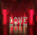 American DJ DÉCOR LOVE 45" In Tall White Love Letters w/RGB Heart Cut Outs