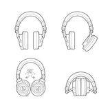 Audio Technica ATH-M50XWH, Closed-back dynamic monitor headphones, detachable cables, white