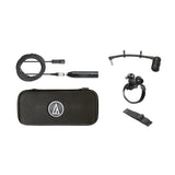 Audio Technica ATM350W, Cardioid condenser instrument microphone with universal clip-on mounting system, 5" gooseneck, AT8491W woodwind mount