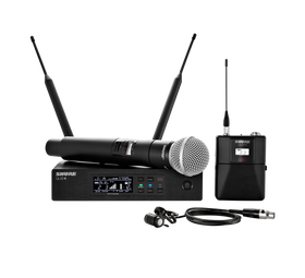 Shure Qlxd124/85 Wirelessbodypack And Vocal Combo System With Wl185 Sm58 Wireless Systems
