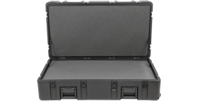 SKB 3R4222-14B-LW Front View with wheels and layered foam