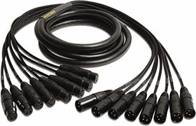 Mogami GOLD 8 XLR-XLR-05 to GOLD 8 XLR-XLR-100 8-Channel Snake Audio Cable XLR Female to XLR-Male Fan Out, Gold Contacts, Straight Connectors