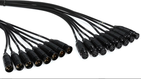 Mogami GOLD 8 XLR-XLR-05 to GOLD 8 XLR-XLR-100 8-Channel Snake Audio Cable XLR Female to XLR-Male Fan Out, Gold Contacts, Straight Connectors