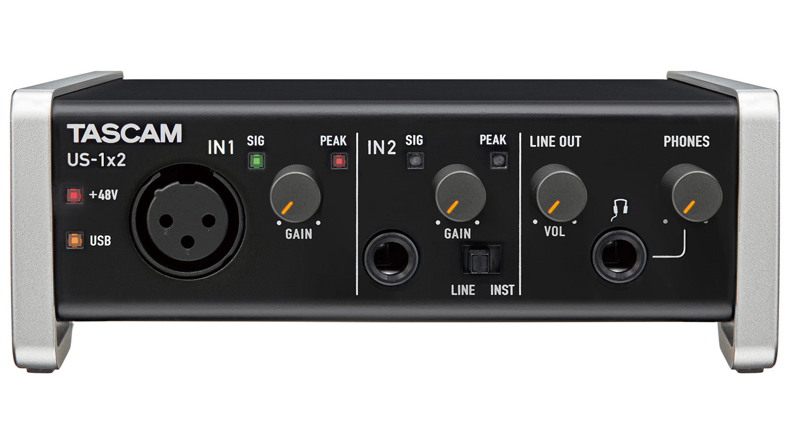 Tascam US-1x2, 2X2 CHANNEL USB AUDIO INTERFACE, 1-in/2-out Audio Inter